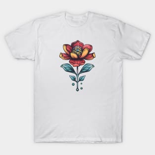 Tattoo style flower T-Shirt